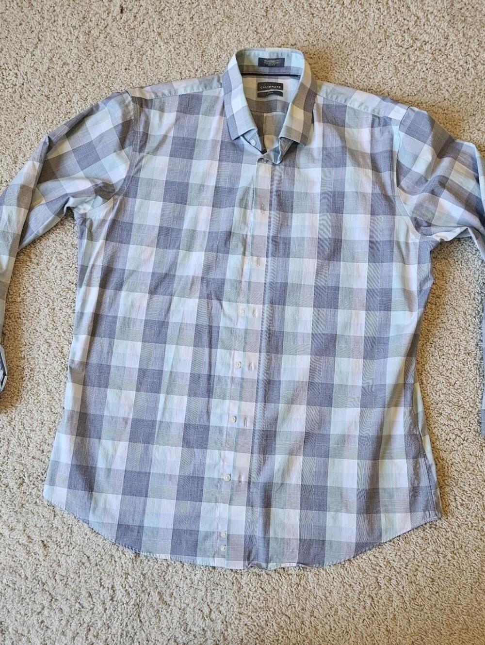 Nordstrom Blue and Gray Checkered Men's Shirt